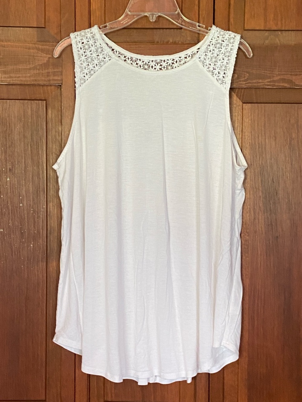Old Navy White Crochet Yoke Sleeveless Swim Coverup Tunic